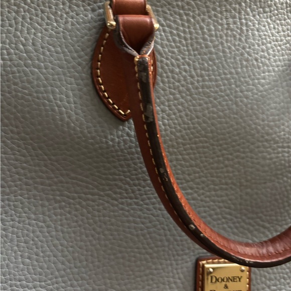 DOONEY & BOURKE Blue Pebble Grain Zip Zip Satchel Leather Dome Purse *Read - Picture 4 of 11